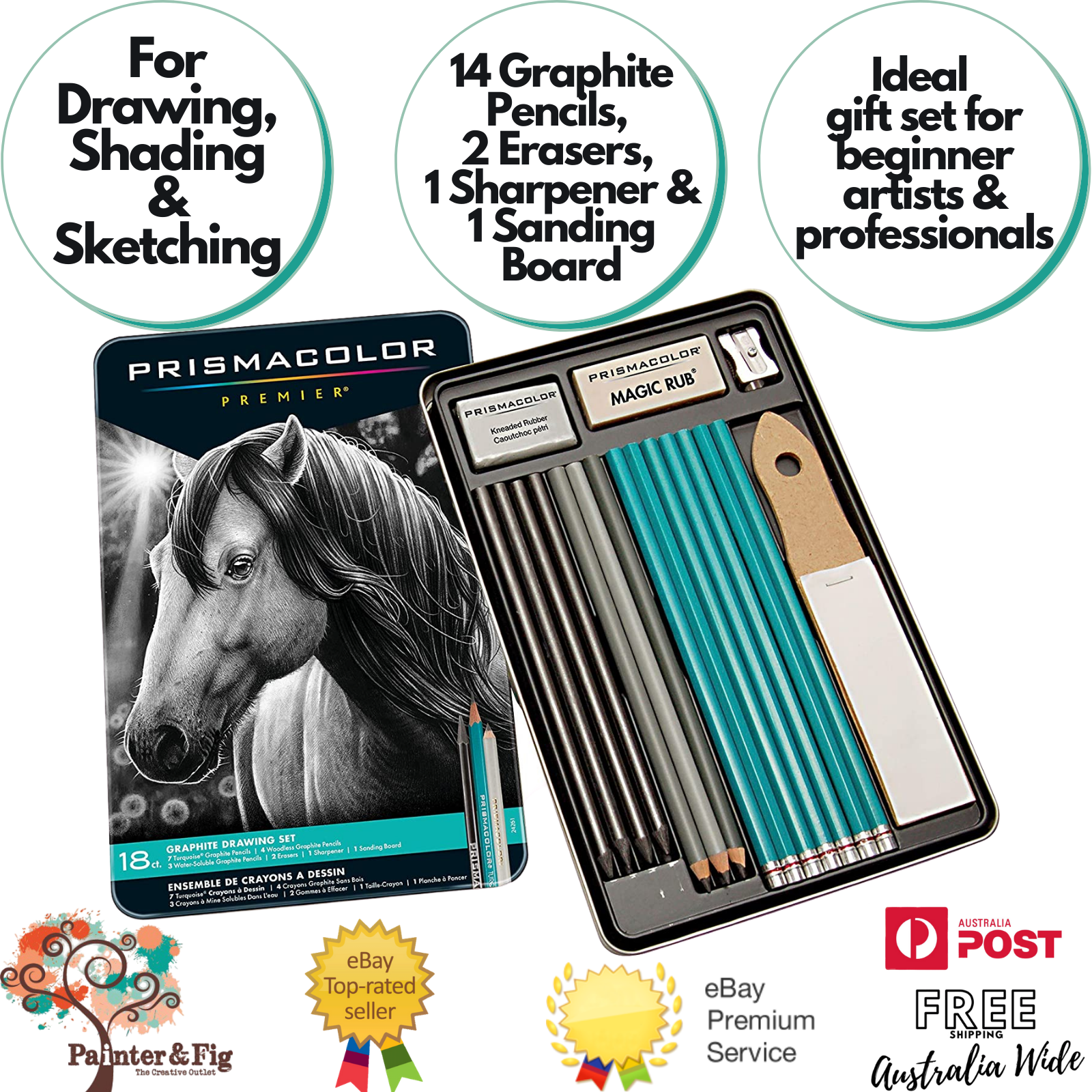 Prismacolor Premire Graphite Drawing Pencils Set 18 Piece Set eBay